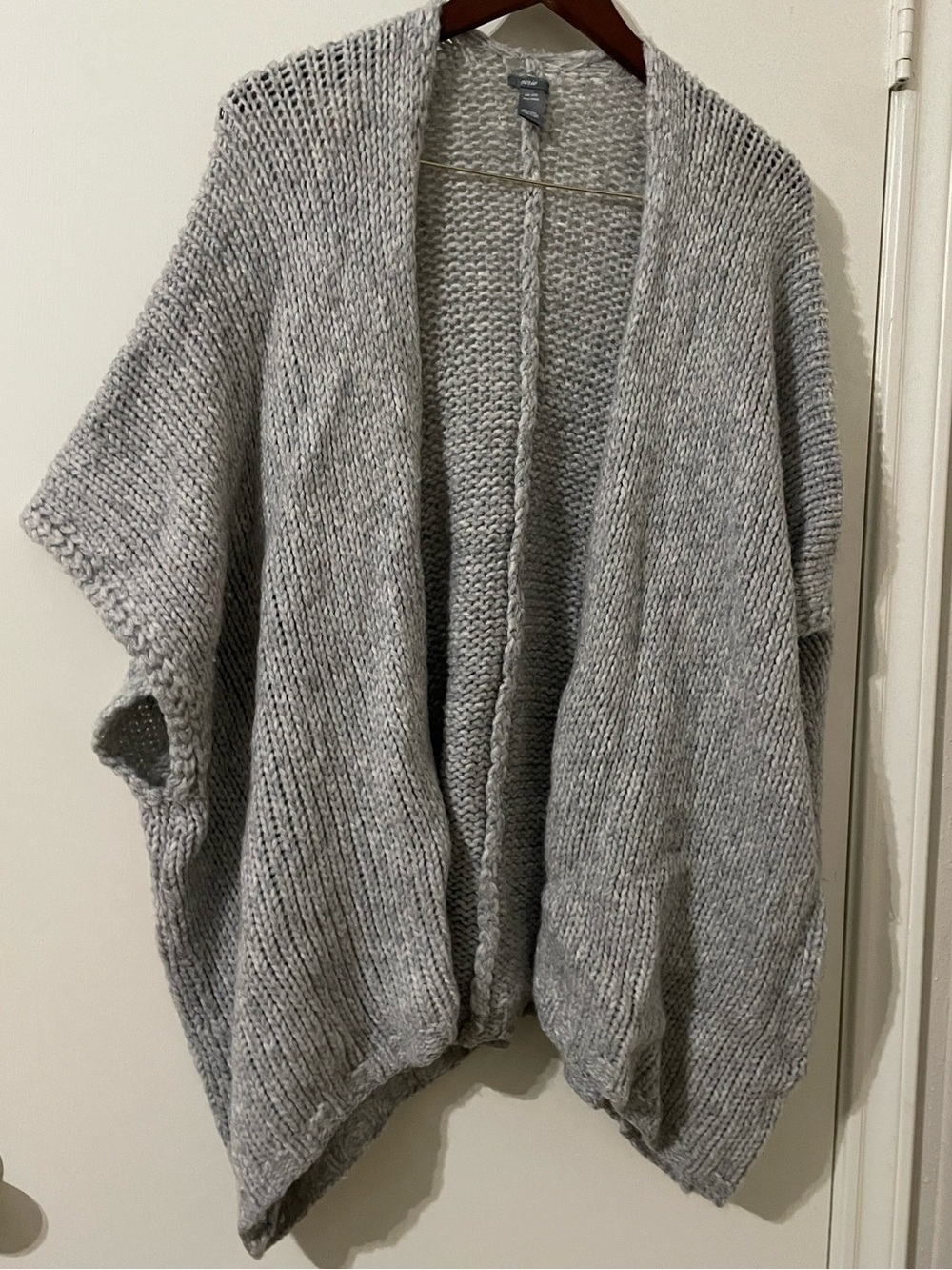 Aerie Gray Chunky Knit Oversized Cardigan Wrap One Size Alpaca Blend
